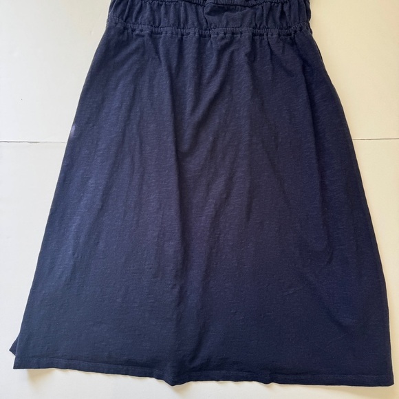 Talbots Dress Nantucket Slub Sleeveless Fit & Flare Blue Wrap Waist V Neck Sz M - Picture 11 of 14